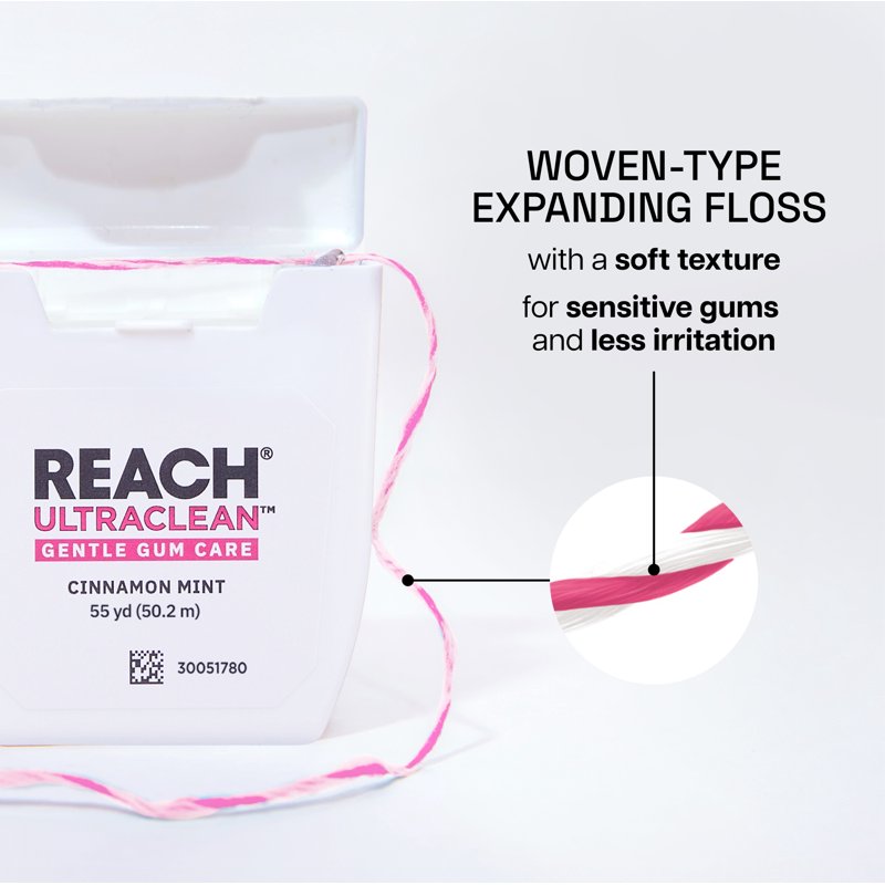Expanding Dental Floss for Sensitive Gums, Cinnamon Mint, 6 Pack