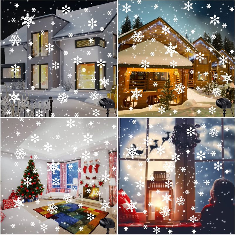 Morttic Owl Snowflake Projector Lights - Waterproof LED Snowfall Spotlight with Remote, Christmas & Holiday Garden Decor