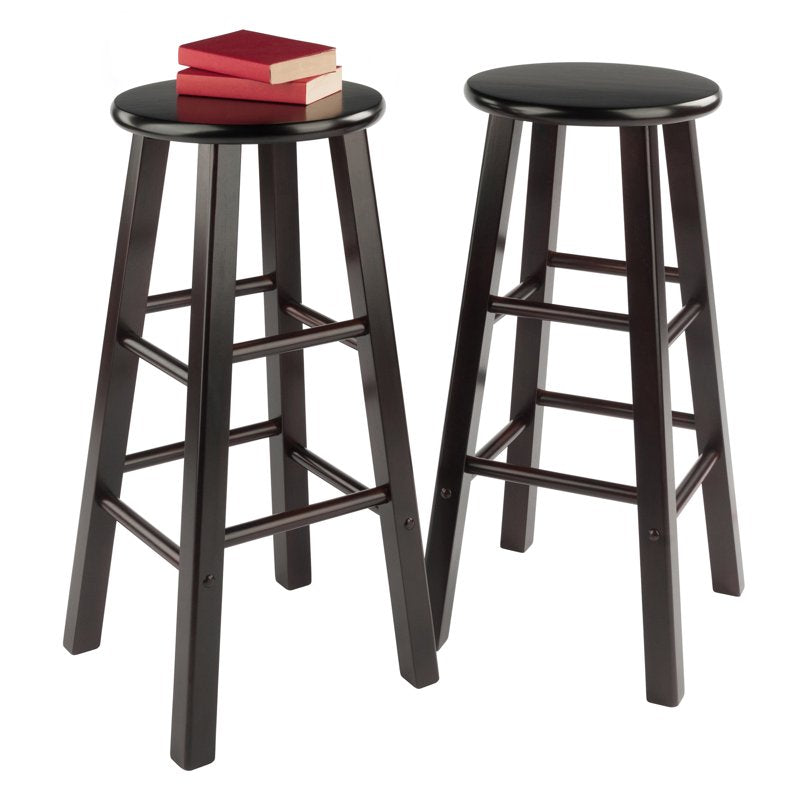 Espresso Bar Stools Set - 29" Height, 2-Piece