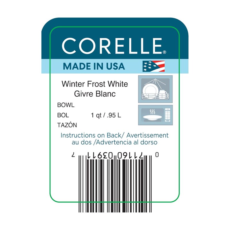 Corelle Winter Frost White Round Serving Bowl - 3 Pack, 1 Quart