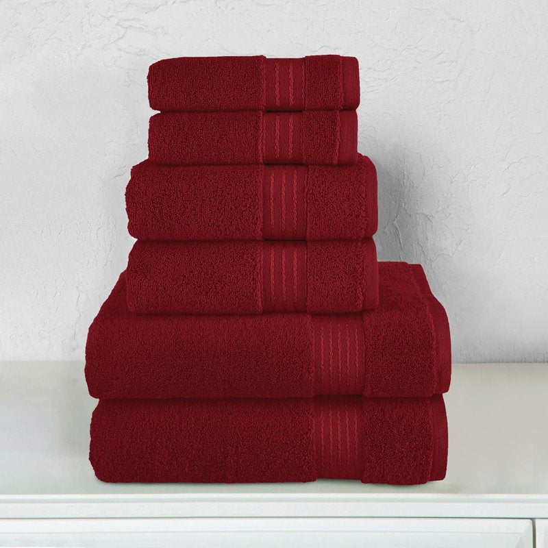 Burgundy 100% Turkish Cotton Absorbent Shower Towels - Elegant Comfort