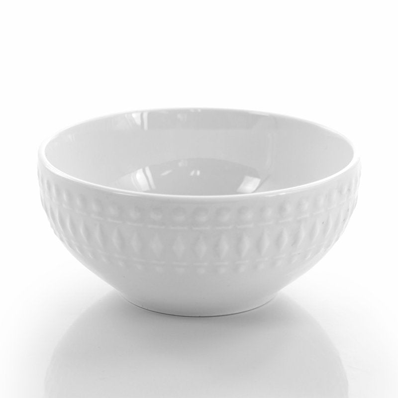 16 Piece Round Porcelain Dinnerware Set - Elegant White Design