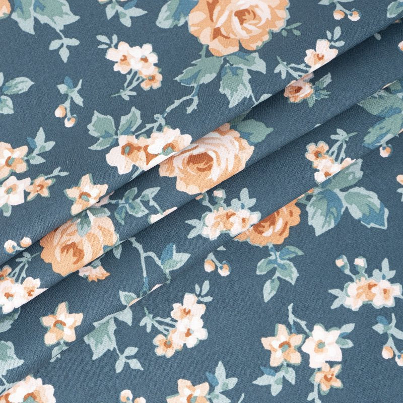 Single 1 Yard Floral Cotton Fabric for Quilting & Sewing - 44" Wide