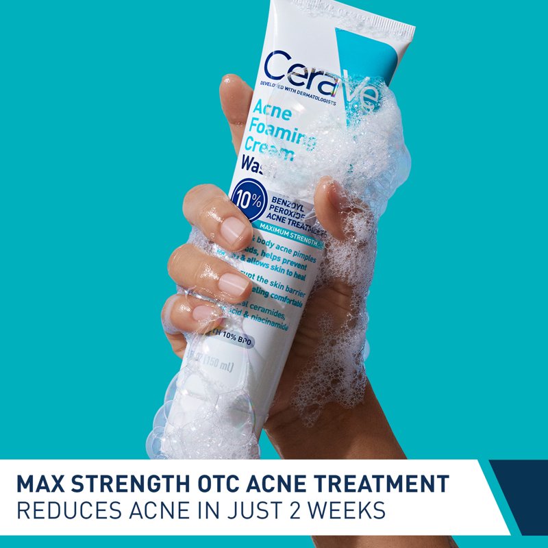 Acne Foaming Cream Wash with 10% Benzoyl Peroxide - 5 fl oz