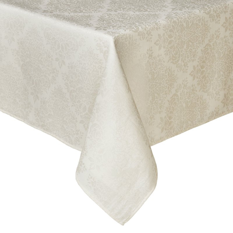 Lexington Damask Tablecloth - Stain Resistant, 70" x 144", White