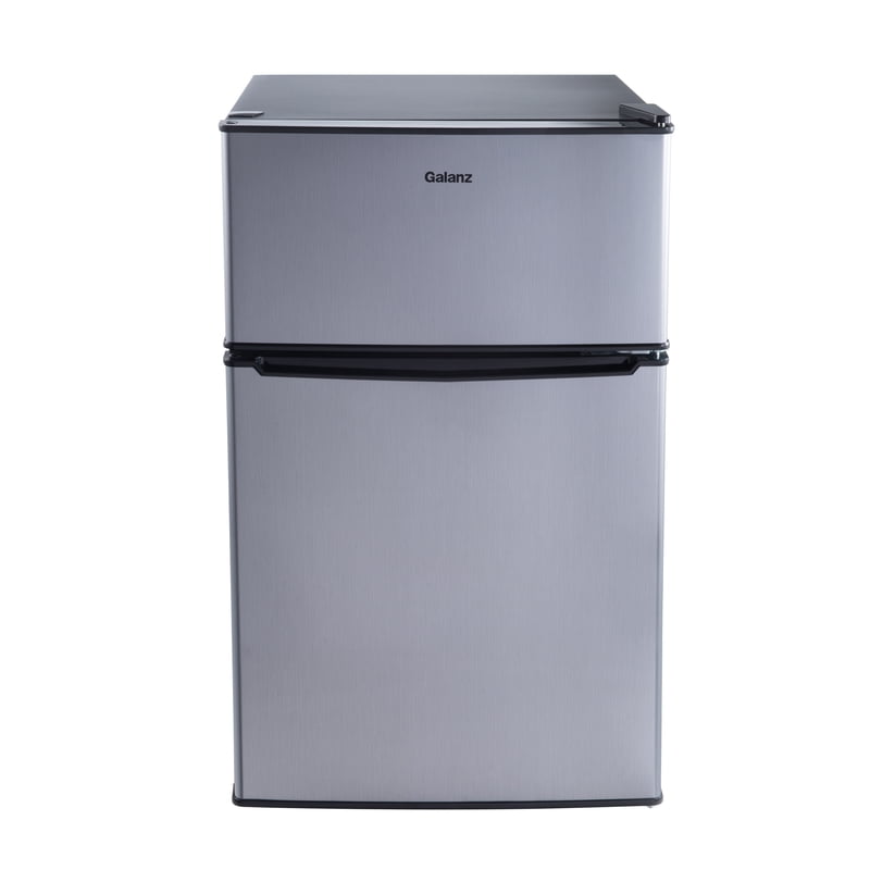 3.1 Cu Ft Two Door Mini Fridge with Freezer - Stainless Steel