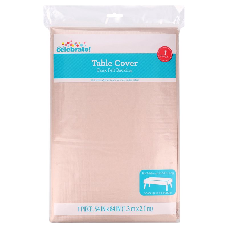 Rectangular Tan Vinyl Table Cover - 54 in x 84 in