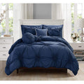 King Sunflower Bed-In-A-Bag Comforter Set Navy Blue - 10-Piece
