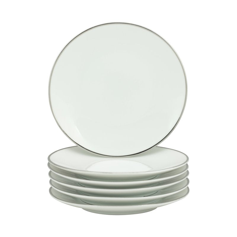 Coupe Silver Line Porcelain Bread & Butter Plate Set - B&B