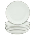 Soup Plate Set of 6 - Coupe Silver Line Porcelain