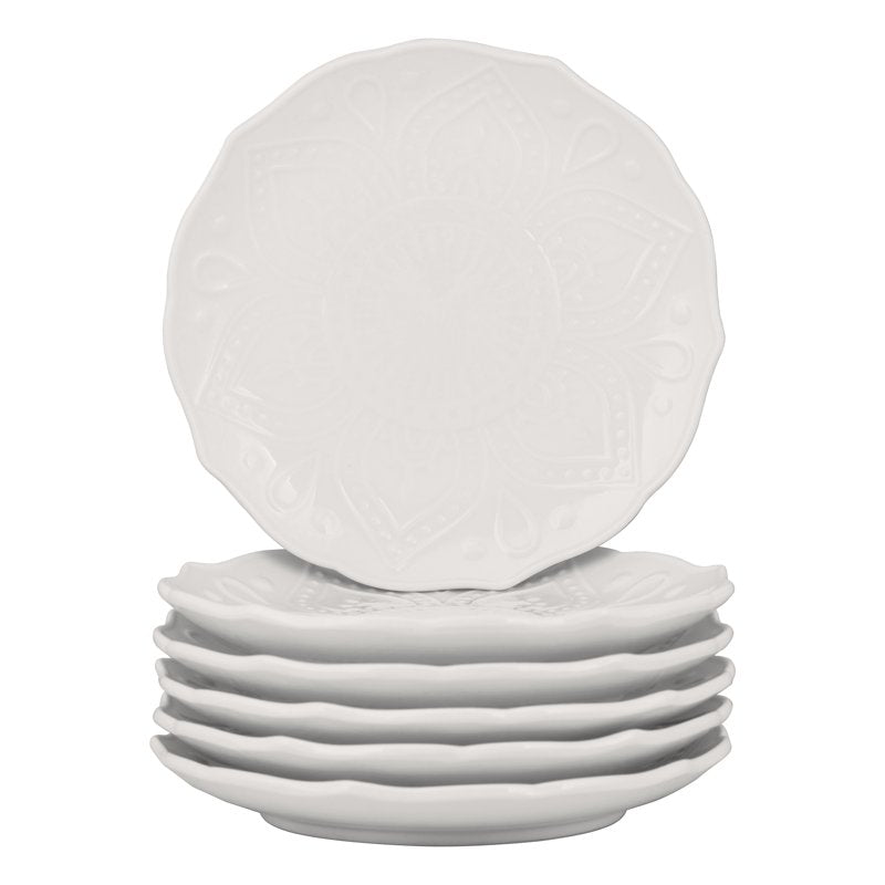 6-Piece Set of 6" White Bread & Butter Plates