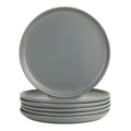 10.5" Round Stoneware Dinner Plates Set of 6 - Matte Gray
