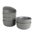 Round Cereal Bowl Set - 6.25" 24 oz, Matte Gray - Set of 6