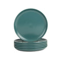 Emerald Green Stoneware Salad Plate Set - 8.25" Round, Set of 6