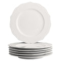 10.5" White Porcelain Dinner Plate Set - 6 Pieces