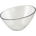 Clear Hammered Glass Bowls Set of 6 - 7.25" Angled Design
