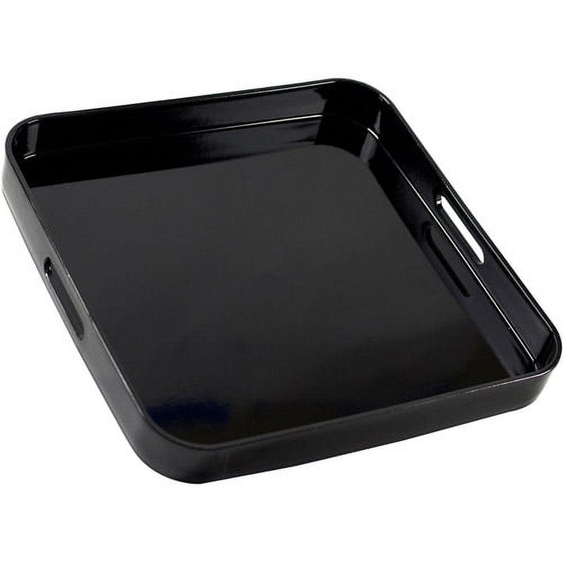 Black Lacquer Square Serving Tray - Elegant Tableware