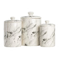 Marble 3 Piece Food Storage Canister Set - White/Black, 24-38-72 oz