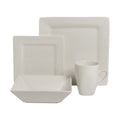 16-Piece Stoneware Dinnerware Set - Cream White