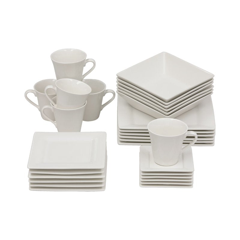30-Piece Cream White Dinnerware Set