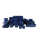 Stoneware Dinnerware Set - 45 Piece - Dark Blue