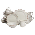 Stoneware Dinnerware Set - 24 Piece, Off-White