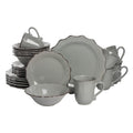 24 Piece Stoneware Dinnerware Set - Gray