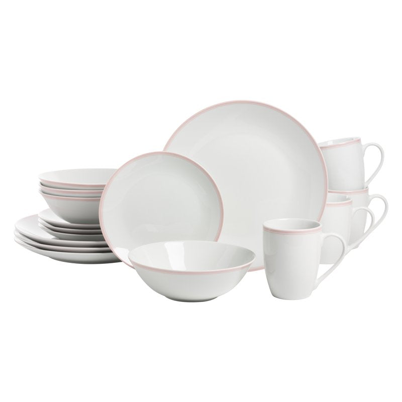 Ceramic Dinnerware Set - 16-Piece Blush Pink