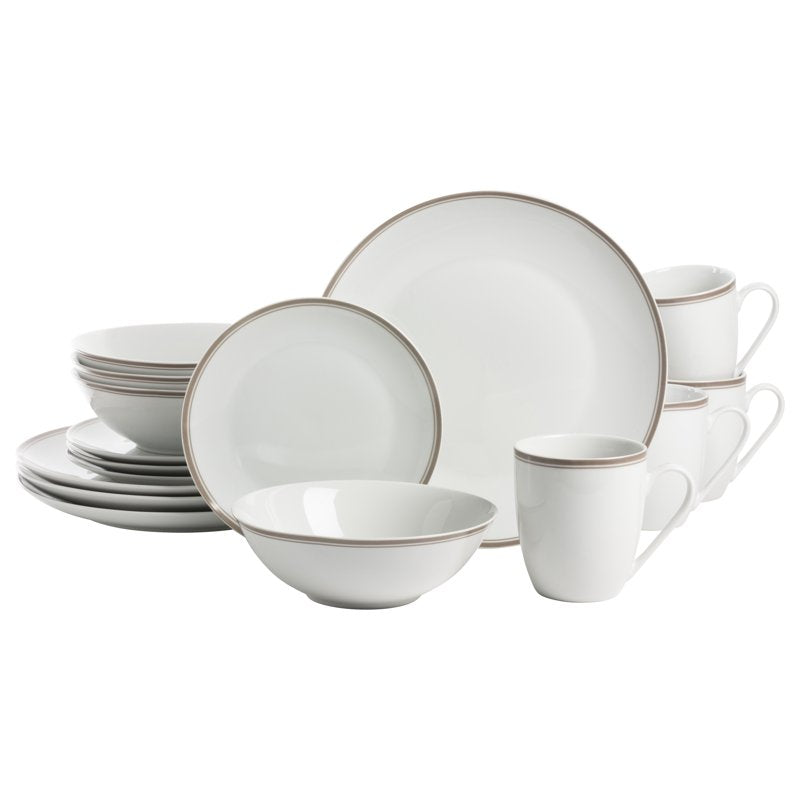 Ceramic Dinnerware Set - 16-Piece in Gray