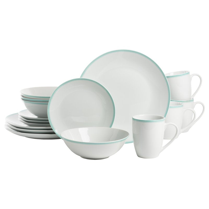 16-Piece Seafoam Green Ceramic Dinnerware Set