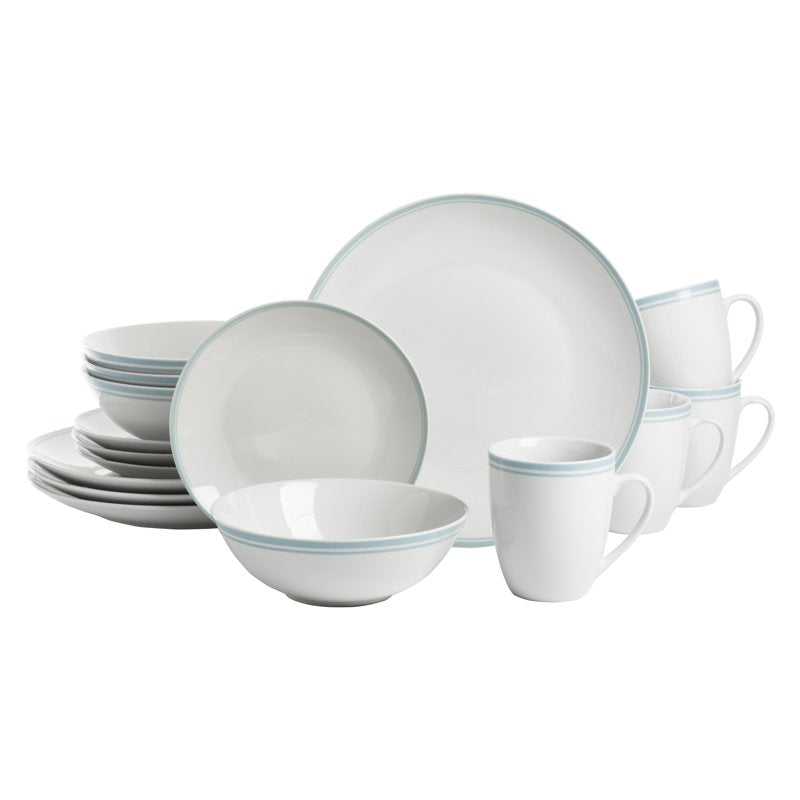 Ceramic Dinnerware Set - 16-Piece, Sky Blue