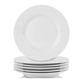 Ceramic Appetizer Plates - Set of 6, 6" Round White