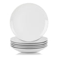 Set of 6 Coupe Ceramic Salad Plates - 7.5" White