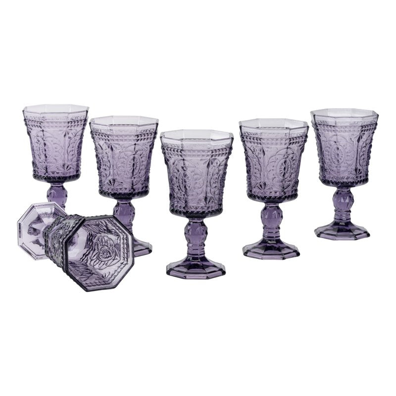 Amethyst Wine Glass Set - 8 Oz, Set of 6