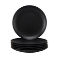 Matte Black Coupe Stoneware Dinner Plates - Set of 6
