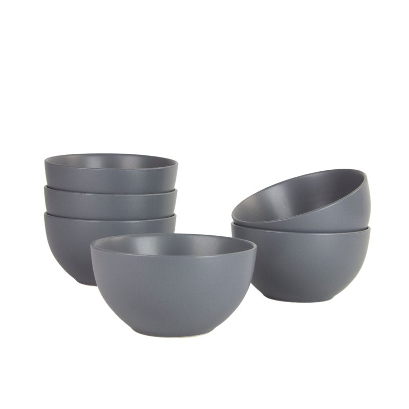 Matte Cereal Bowl Set of 6 - 5.5"/20oz - Charcoal Gray