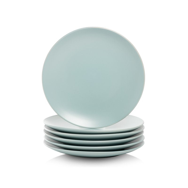 Coupe Salad Plates Set of 6 - 8.25" Matte Mineral Blue