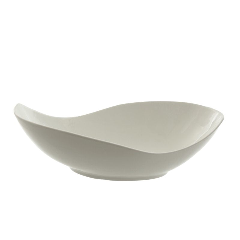 16" Canoe Serving Bowl - White Porcelain for Dining & Snacks