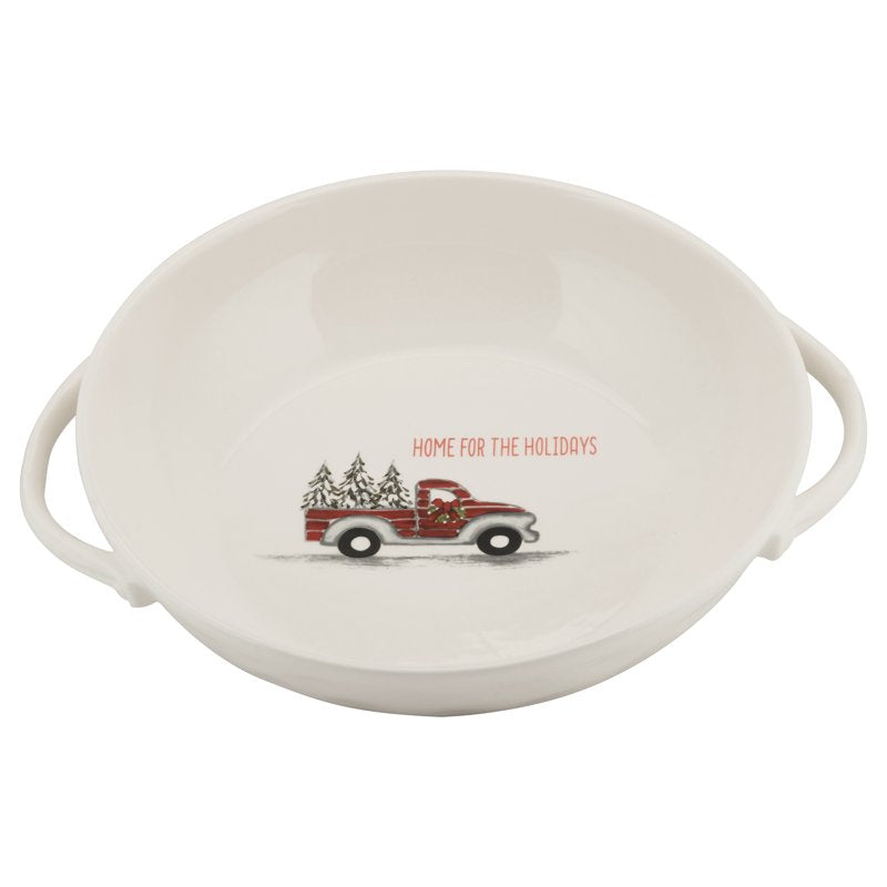 Winter Wonderland Truck Serving Bowl with Handles - Handled Serve Bowl