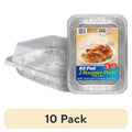 EZ Foil Disposable Roasting Pans with Lids - 10 Pack