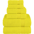 Yellow Turkish Cotton Bath Towel Set 6 Pcs - Soft & Absorbent Luxury Towels