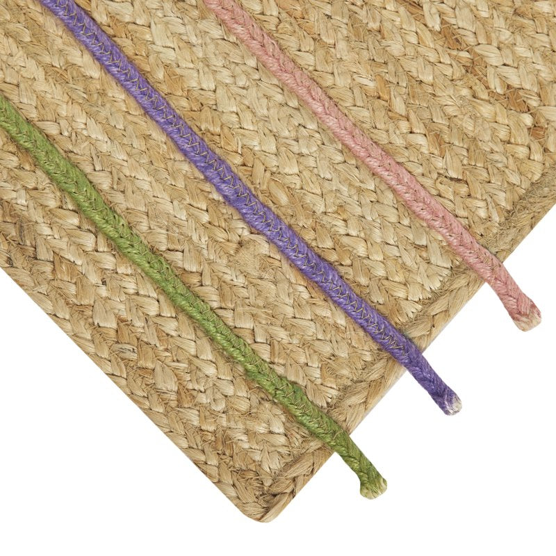 Jute Braid Table Runner - 14" x 72" - Natural & Multicolor