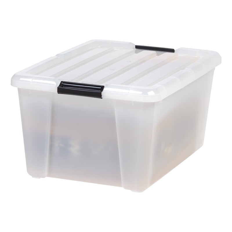 45 Qt Stackable Plastic Storage Bins with Lids - 4 Pack