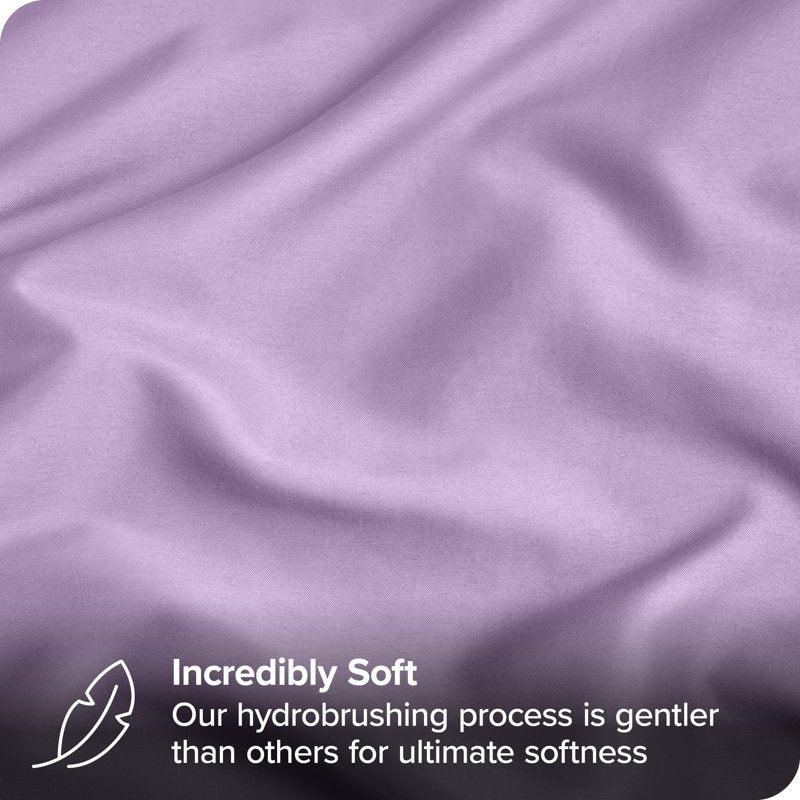 Lavender Microfiber Pillowcase Set - Hypoallergenic King Bedding 2 Pieces