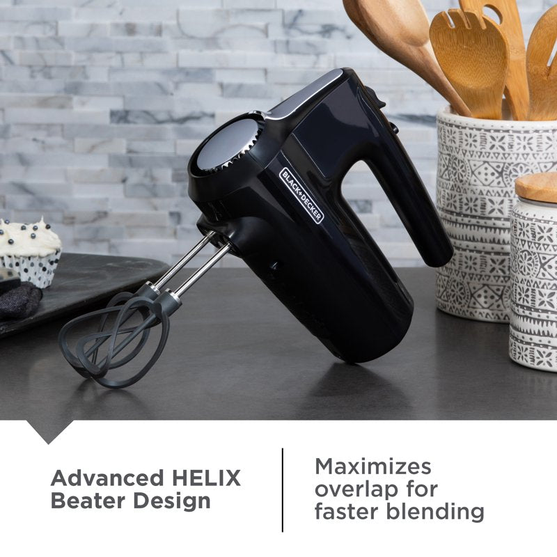 5-Speed Hand Mixer with HELIX Design - Nylon, Black