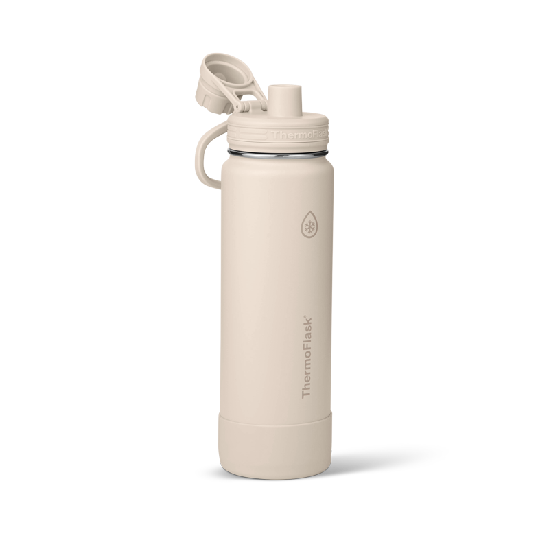 Insulated Stainless Steel Water Bottle with Leakproof Lid - 24 oz, Sand