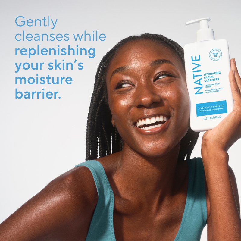 Hydrating Facial Cleanser for Dry Skin - Sulfate Free, with Hyaluronic Acid & Shea Butter