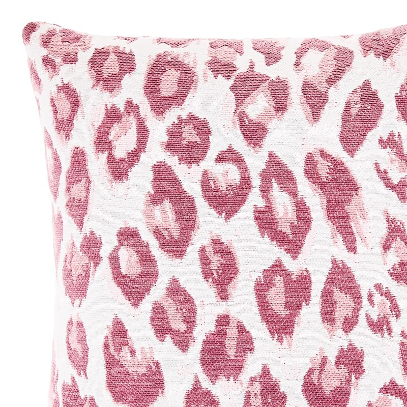 Pink Leopard Print Decorative Pillow - 18x18 Inch Square Accent Cushion - Pink