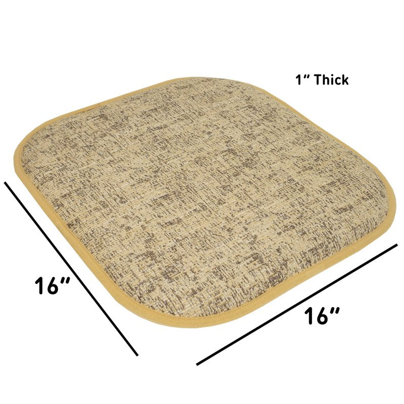 Memory Foam No Slip Back Chair Pad Cushion 2-Pack - Camel Brown