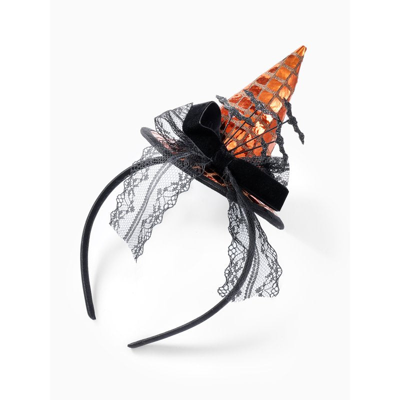 Halloween Embellished Witch Hat Headband for Women - Festive Costume Accessory